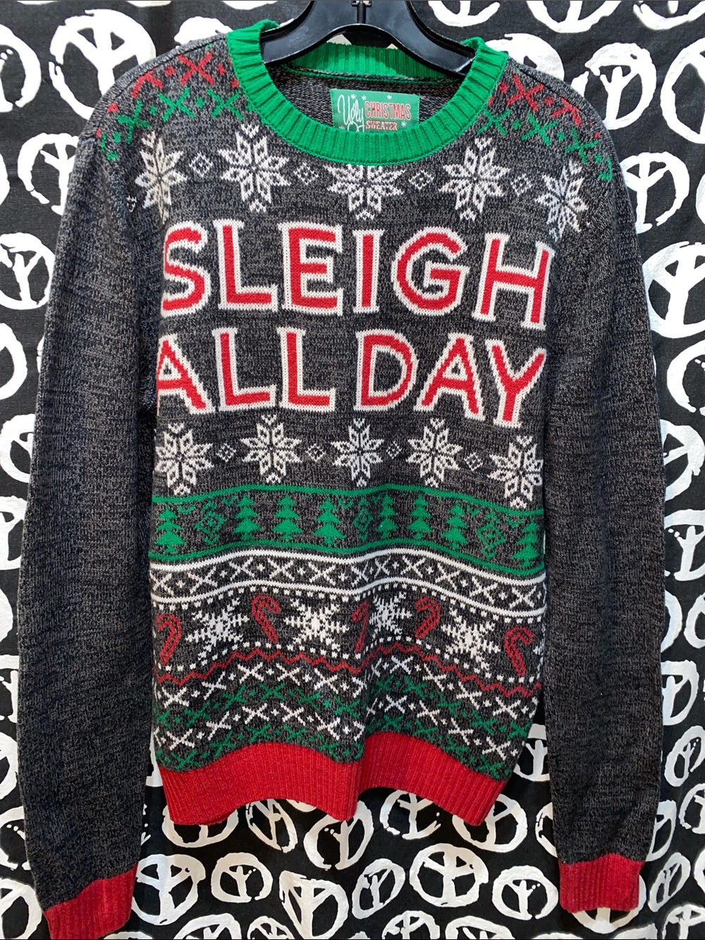 VTG CHRISTMAS SWEATER: UGLY CHRISTMAS SWEATER CREW NECK LONG SLV SZ M